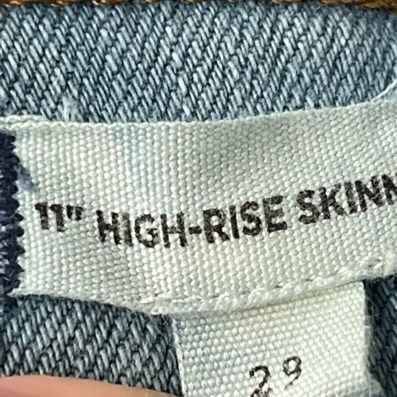 Madewell 11" High Rise Skinny Jeans Distressed Light Wash Denim Size 29 AG163 - Picture 7 of 8
